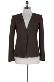 Current Boutique-Theory - Brown Wool Blazer w/ Zippers Sz P