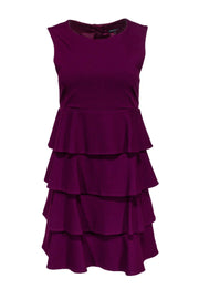 Current Boutique-Theory - Burgundy Tiered Shift Dress Sz S