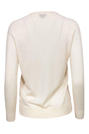 Current Boutique-Theory - Cream Long Sleeve Wool Pullover Sz P
