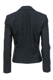 Current Boutique-Theory - Dark Grey Pinstriped Tie-Waist Blazer Sz 6