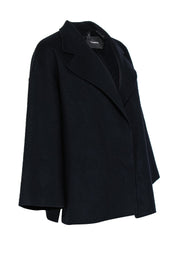 Current Boutique-Theory - Dark Navy Wool Coat w/ Open Front Design Sz S