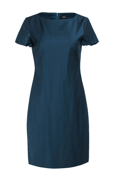 Current Boutique-Theory - Deep Teal Shift Dress w/ Short Sleeves Sz 6