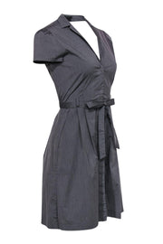 Current Boutique-Theory - Gray Cotton Blend Shirt Dress w/ Open Back Sz 6