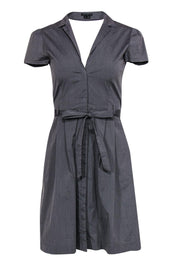 Current Boutique-Theory - Gray Cotton Blend Shirt Dress w/ Open Back Sz 6