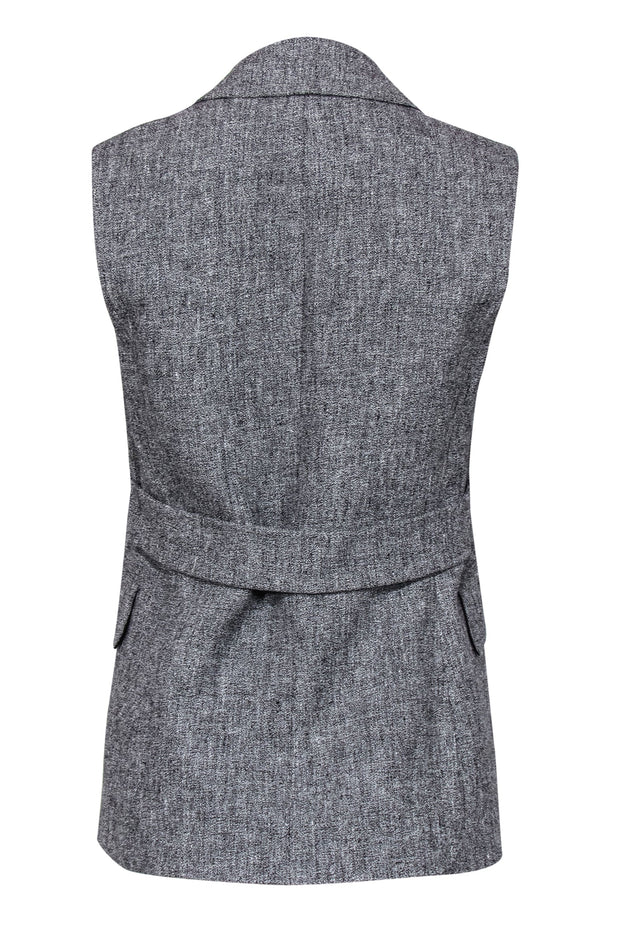 Current Boutique-Theory - Gray Linen Blazer-Style Vest Sz 2