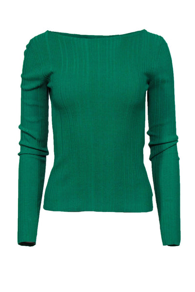 Current Boutique-Theory - Green Ribbed Knit Sweater Sz P