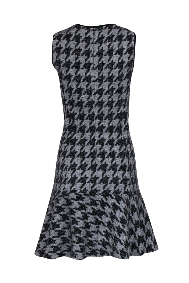 Current Boutique-Theory - Grey & Black Houndstooth Fit & Flare Sleeveless Dress Sz 6