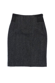 Current Boutique-Theory - Grey & Black Leather & Wool Skirt Sz 6