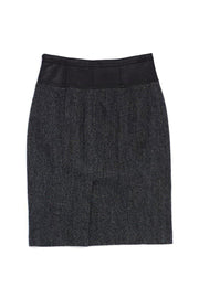 Current Boutique-Theory - Grey & Black Leather & Wool Skirt Sz 6