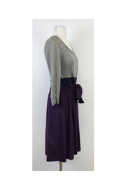 Current Boutique-Theory - Grey & Purple Long Sleeve Dress Sz M