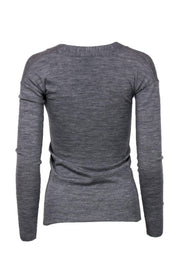 Current Boutique-Theory - Grey V-Neck Wool Sweater Sz S