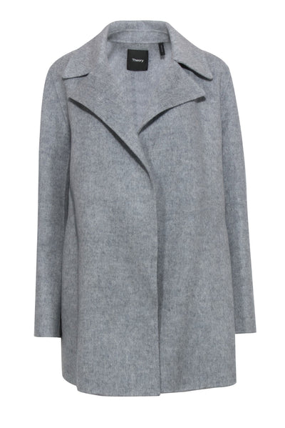 Current Boutique-Theory - Heather Gray Wool & Cashmere Open Front Jacket Sz S
