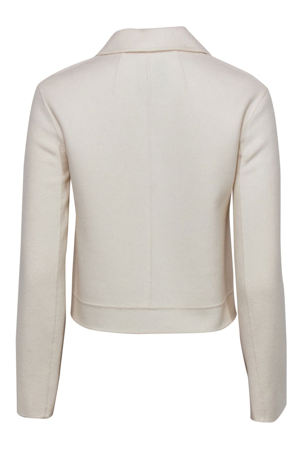 Current Boutique-Theory - Ivory Collared Zip-Up Wool Jacket Sz P