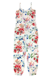 Current Boutique-Theory - Ivory Floral Silk Jumpsuit Sz 2