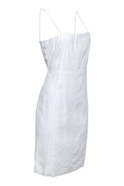 Current Boutique-Theory - Ivory Striped Sleeveless Midi Sheath Dress Sz 10