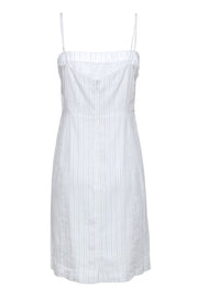 Current Boutique-Theory - Ivory Striped Sleeveless Midi Sheath Dress Sz 10