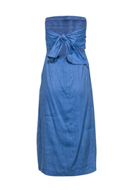 Current Boutique-Theory - Light Blue Striped Strapless Open-Back Maxi Dress Sz 2
