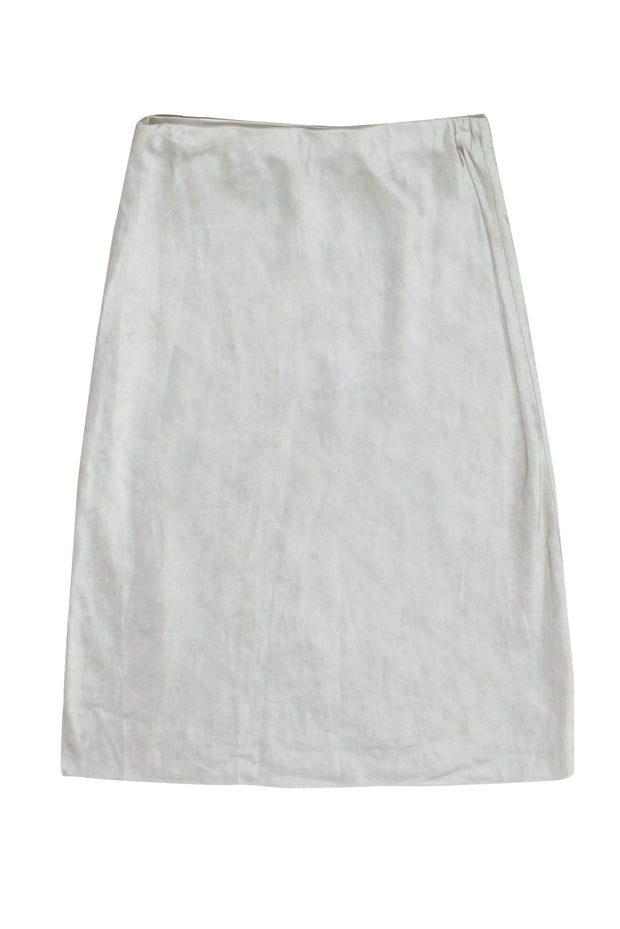 Current Boutique-Theory - Light Grey Satin Midi Skirt Sz S