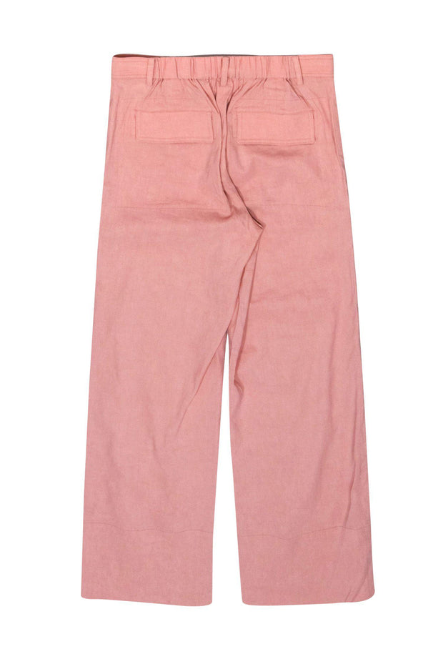 Current Boutique-Theory - Light Pink Linen Wide Leg Pant Sz 2