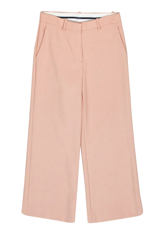 Current Boutique-Theory - Light Pink Wide Leg Cropped "Sprinza" Trousers Sz 4