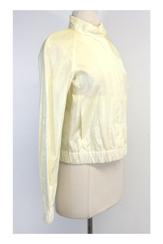 Current Boutique-Theory - Light Yellow Coated Linen Jacket Sz S