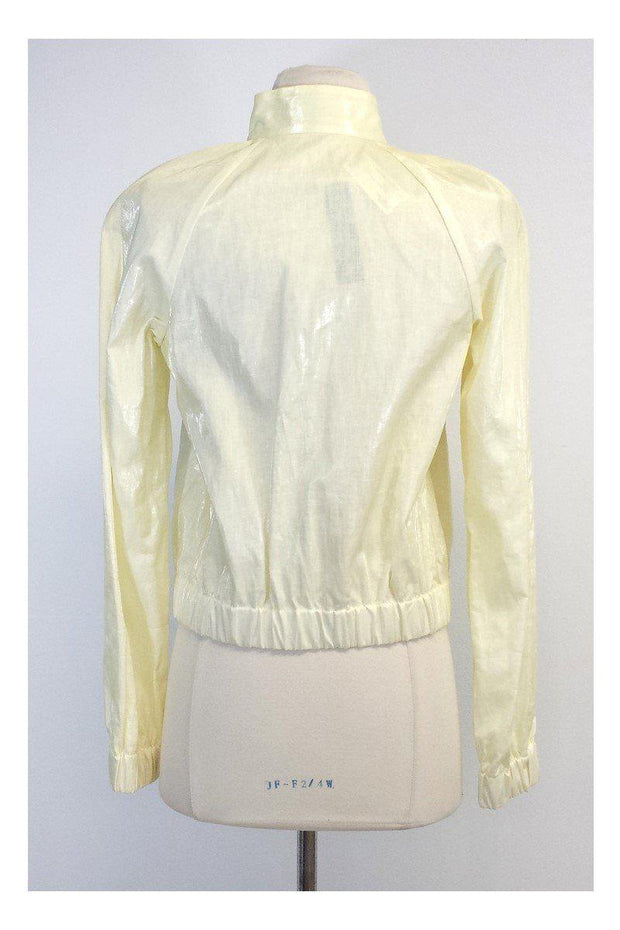 Current Boutique-Theory - Light Yellow Coated Linen Jacket Sz S