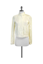 Current Boutique-Theory - Light Yellow Coated Linen Jacket Sz S