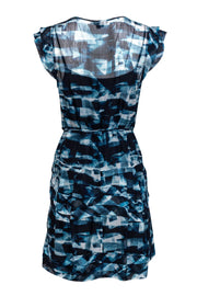 Current Boutique-Theory - Marbled Blue Dress w/ Tiered Skirt & Removable Slip Sz 8