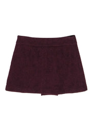 Current Boutique-Theory - Maroon Wool Mini Skirt w/ Front Pleat Sz 0