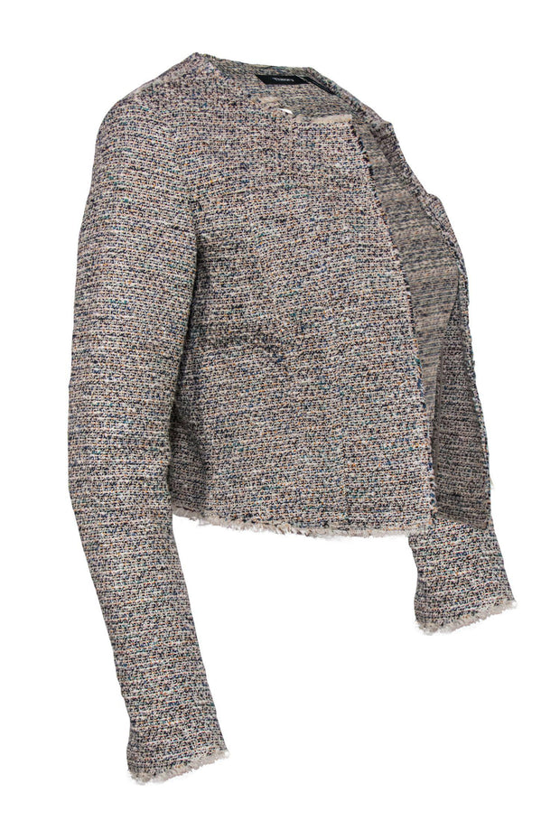 Current Boutique-Theory - Multicolored Tweed Open Cropped Blazer Sz 0