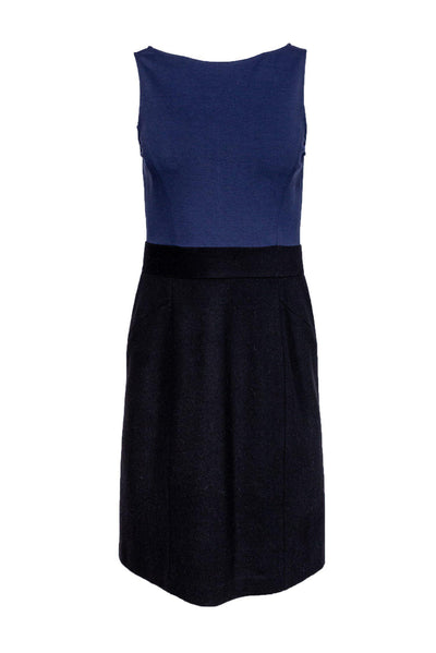 Current Boutique-Theory - Navy A-Line Dress w/ Black Wool Skirt Sz 4