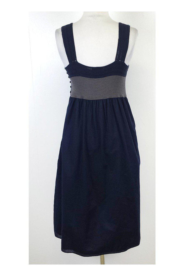 Current Boutique-Theory - Navy Blue Crochet Strap Cotton Dress Sz L