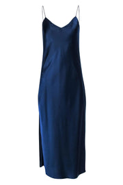 Current Boutique-Theory - Navy Blue Satin Maxi Slip Dress Sz 00