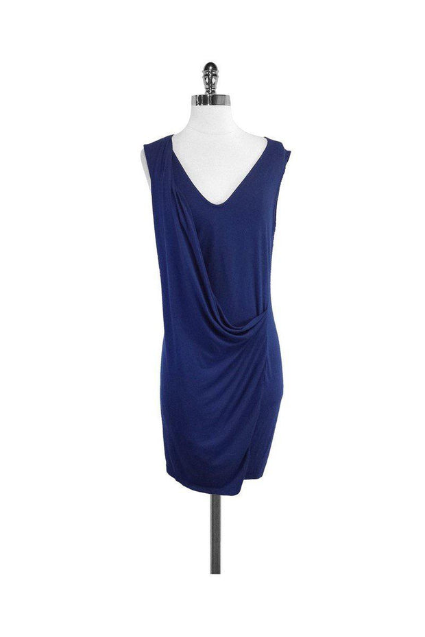 Current Boutique-Theory - Navy Draped Sleeveless Dress Sz M