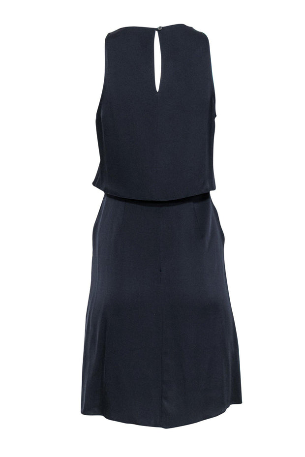 Current Boutique-Theory - Navy Silk Layered Draped Dress Sz 0