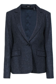 Current Boutique-Theory - Navy Speckled Wool Blend Single Button Blazer Sz 10