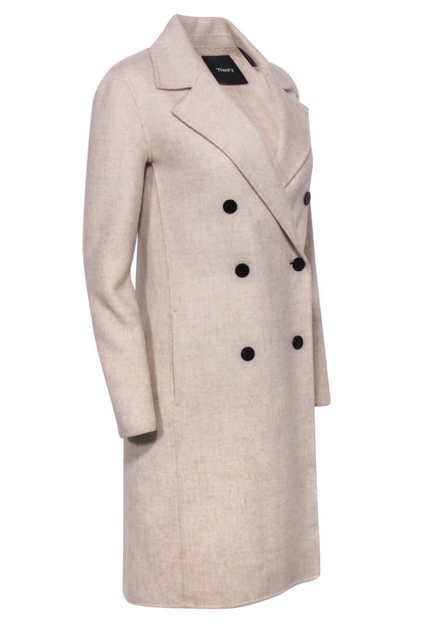 Current Boutique-Theory - Oatmeal Wool & Cashmere Double Breasted Coat Sz P