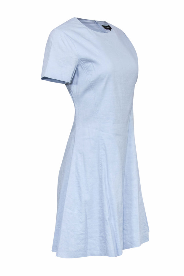 Current Boutique-Theory - Powder Blue Fit & Flare Linen Drress Sz 4