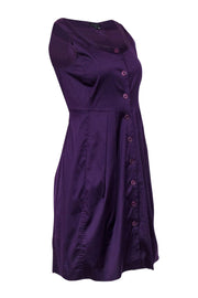 Current Boutique-Theory - Purple Cotton Button-Up Dress Sz 6