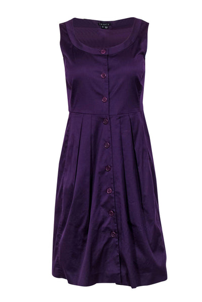Current Boutique-Theory - Purple Cotton Button-Up Dress Sz 6