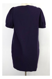 Current Boutique-Theory - Purple Wool Short Sleeve Dress Sz P