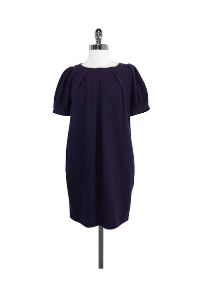 Current Boutique-Theory - Purple Wool Short Sleeve Dress Sz P