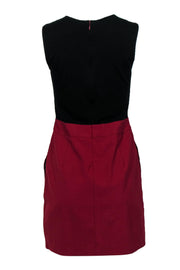 Current Boutique-Theory - Red & Black Colorblock A-Line Dress Sz 6