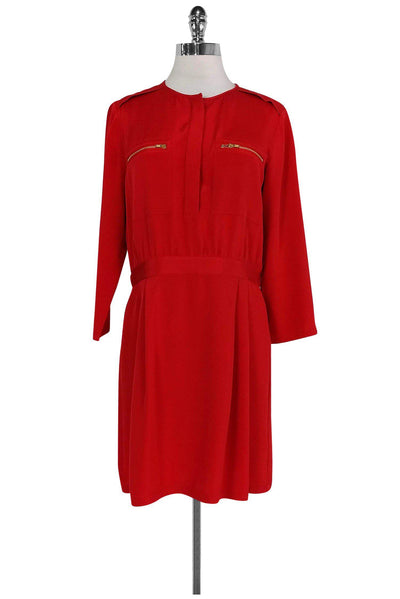 Current Boutique-Theory - Red Gold Zip Dress Sz 8