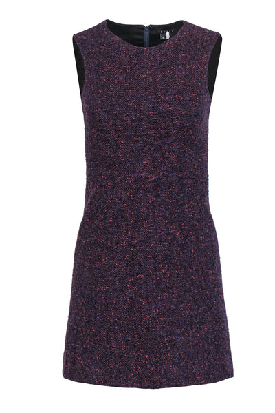 Current Boutique-Theory - Red, Navy & Purple Tweed Sheath Dress Sz 0