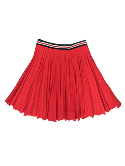 Current Boutique-Theory - Red Pleated Linen Blend Skirt Sz M