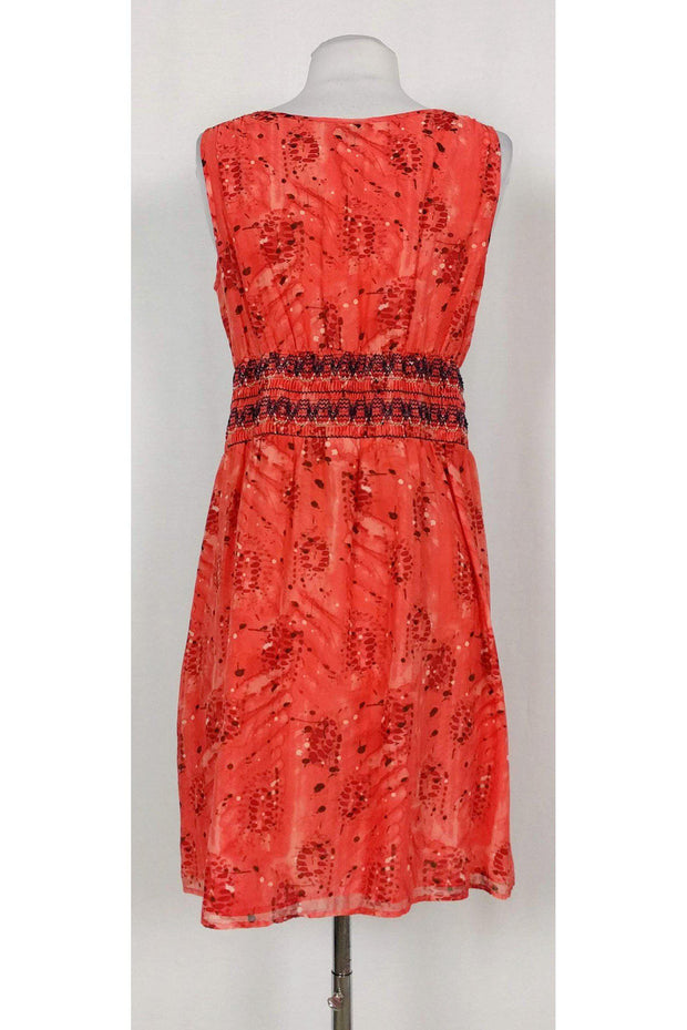 Current Boutique-Theory - Red Printed Cotton & Silk Dress Sz M