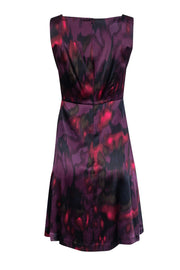 Current Boutique-Theory - Red & Purple Marbled Silk Dress Sz 4
