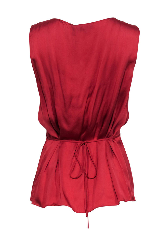Current Boutique-Theory - Red Silk Satin Fitted Top Sz S