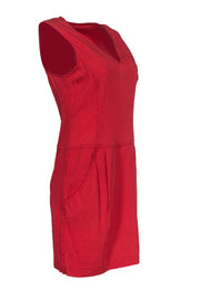 Current Boutique-Theory - Red Sleeveless Sheath Dress Sz 6